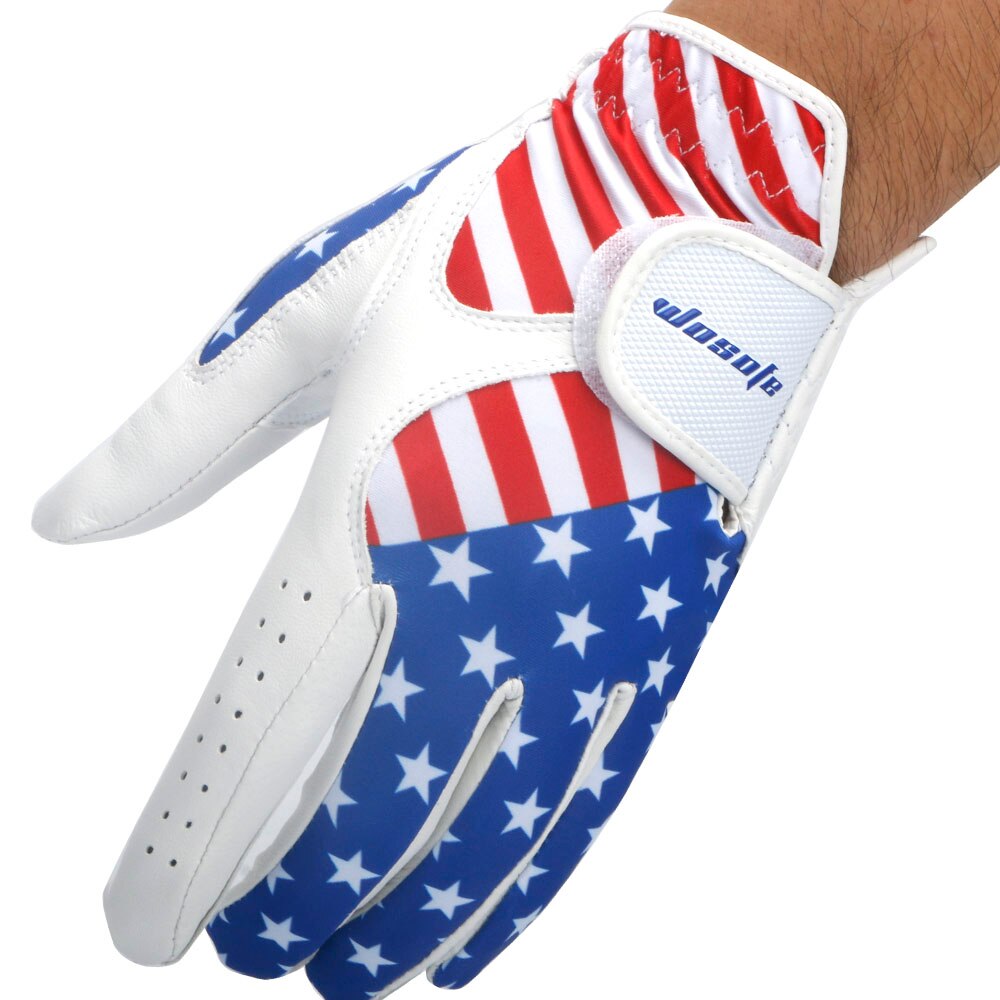 Left-Handed USA Flag Printed Golf Gloves