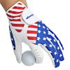 Left hand golf glove with US Flag